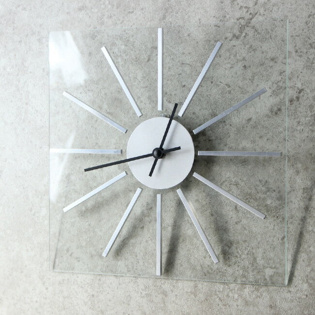 ◎アルミグラス メープルの時計 V-1[アルミ材 ガラス 天然杢 天然木 ウォールクロック 掛け時計 秒針なし おしゃれ モダン インテリア 掛時計 壁 壁掛け 時計 壁掛け時計 壁掛時計 四角 角型 スタイリッシュ アルミ スクエア]