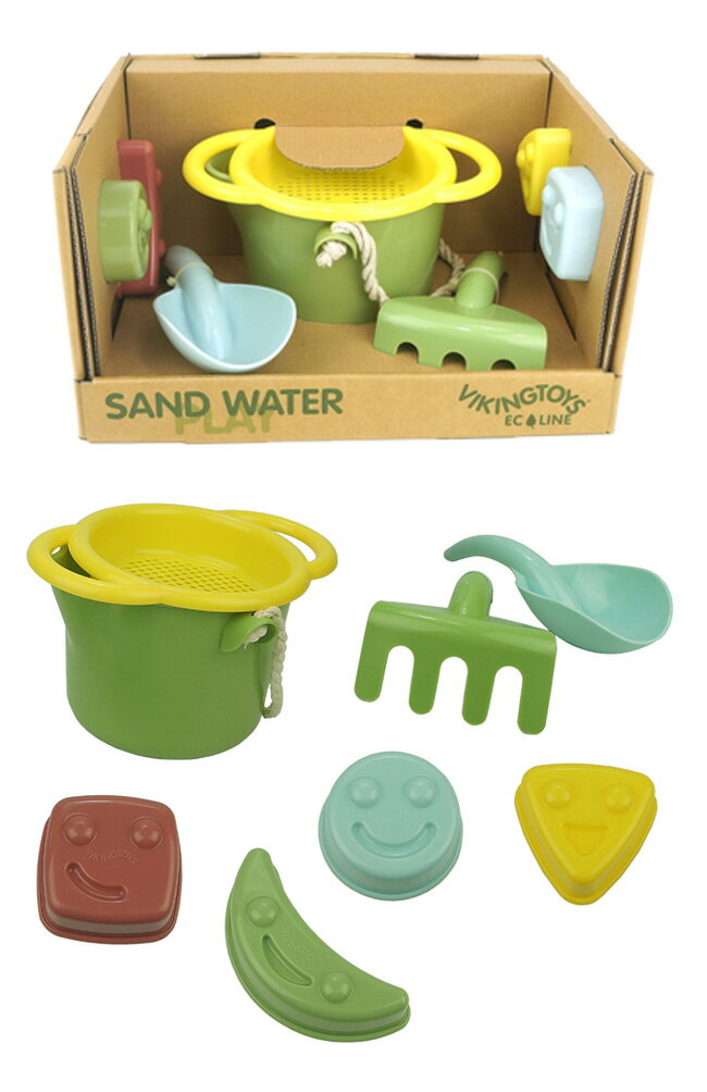 ＼特典あり／VIKINGTOYS バイキングトイズ エコライン お砂場プレイセット 156527[砂遊びセット 砂遊び おもちゃ 砂場セット 公園遊び 公園 バケツ シャベル ふるい 砂型 熊手 ままごと ままごとセット 知育玩具 知育 海水浴 水遊び 遊ぶ] 2