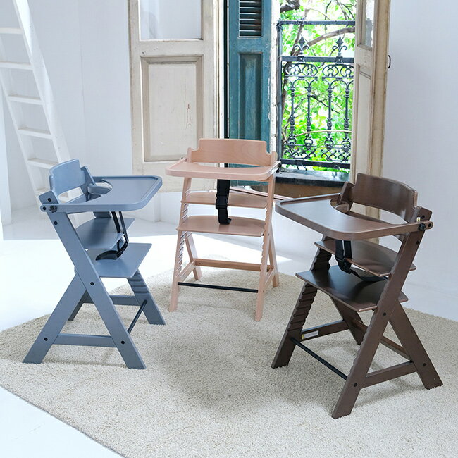 ◎Vita 木製 ハイチェア[ベビーチェア ハイ チェア ベビー 6ヵ月 赤ちゃん 子ども 家具 子供椅子 キッズ 離乳食 食事 つかみ食べ 手掴み 足置き 付き 椅子 幼児 子供 こども おしゃれ 高さ調整] 1-2W