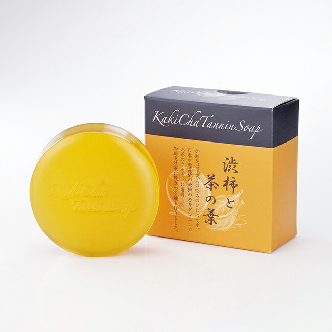 カキチャタンニンソープ 100g[体臭 加齢臭 エチケット 石けん 洗顔石鹸 洗顔石けん 全身用 顔用 顔 石鹸 洗顔ソープ 泡 洗顔 日本製 基礎化粧品 毛穴 皮脂 汚れ 落とす 毛穴ケア 毛穴洗浄 臭い 柿 固形せっけん] 1-2W
