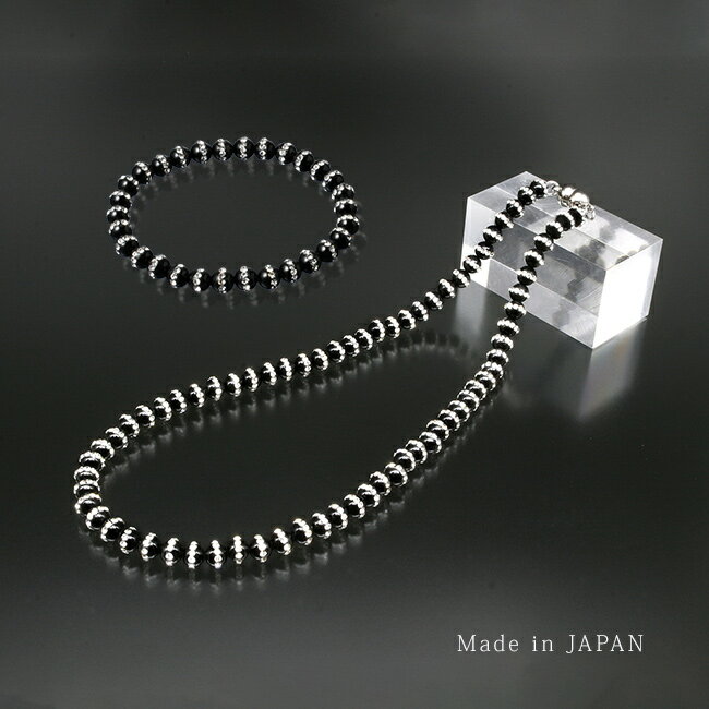 ◎キラキラ オニキスネックレス＆ブレス[オニキス ネックレス ブレスレット パワーストーン セット レディース 女性 アクセサリー 石 丸 6mm 数珠 ブラック 黒 厄除け 魔除け 魔 除け お守り おしゃれ] 1-2W