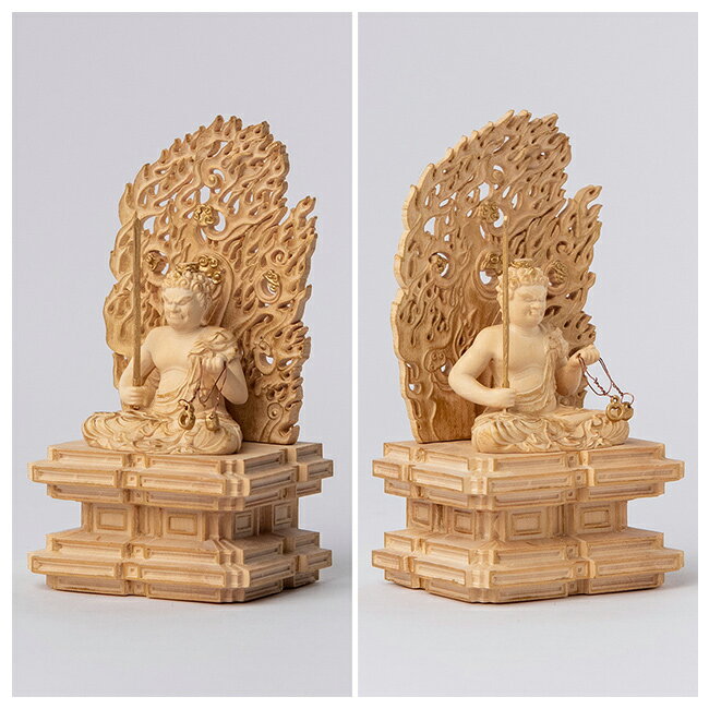 ＼特典あり／極小仏 武田不動尊[武田信玄 不動明王 不動明王像 不動明王仏像 ミニ 仏像 木彫 フィギュア オブジェ 置物 玄関 お守り ミニチュア ミニ仏像 木彫り仏像 仏壇 日本製 和 和風 インテリア] 3