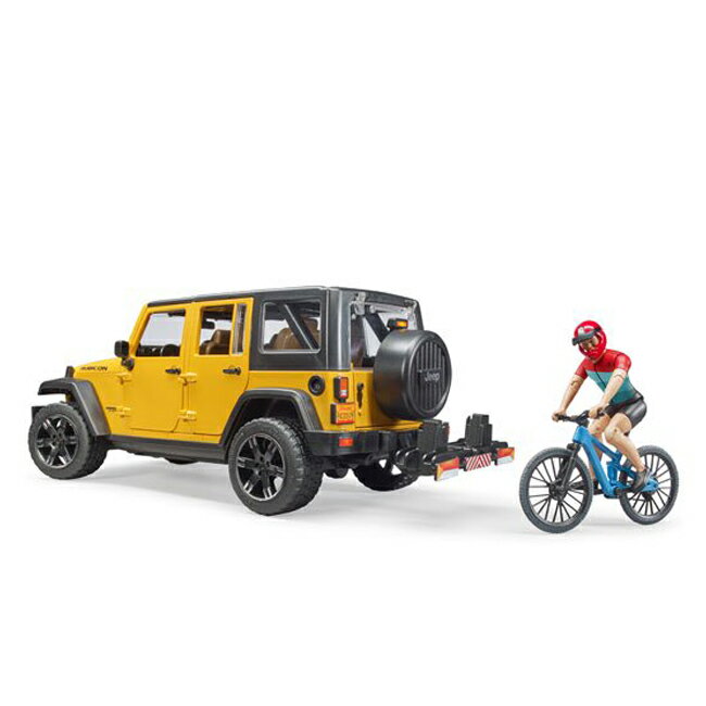 ＼特典あり／bruder ブルーダー Jeep Rubicon＆マウンテンバイク フィギュア付き[ジープ ラングラー ルビコン 車 おもちゃ ミニカー リアル 働く車 乗り物 子ども 孫 男の子 女の子 かっこいい プレゼント 3歳 4歳 5歳 誕生日 クリスマス] 2