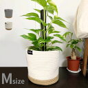 \レビュー特典あり/プランターカバー ロープ M[プランター カバー おしゃれ かわいい 屋内 室内 布 コットンロープ 麻紐 植木鉢 植木鉢カバー 5号鉢 6...