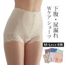 ◎シルエットすっきり レースショーツ 6色組 Mサイズ・Lサイズ[女性 尿漏れパンツ 下腹 ウエスト 補正 補整 すっきり ボディメイク 股上深め 股上 深い ショーツ ミドルシニア 35歳 35才 40代 50代 レディース 下着 パンツ 尿漏れ 尿モレ 対策 吸水ショーツ]