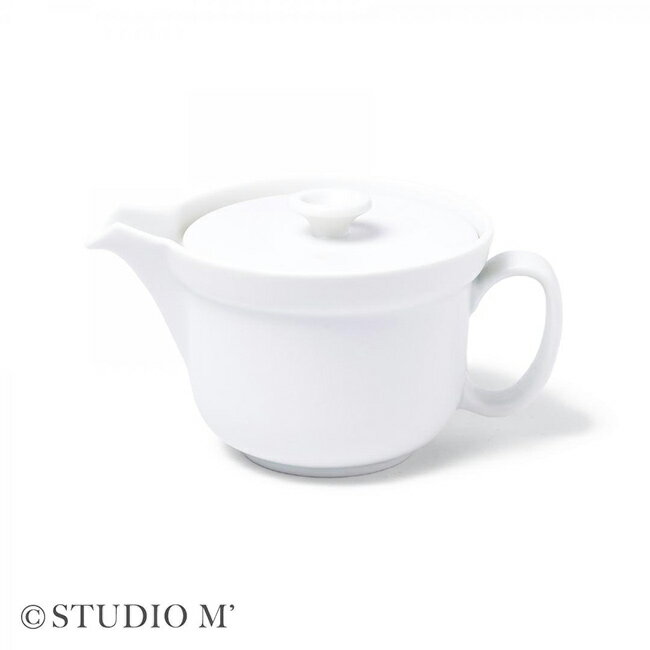 ＼特典あり／studio m’ スタジオエム ルースン ポット[急須 ティーポット 陶器 磁器 おしゃれ 日本製 紅茶 煎茶 ハーブティー 紅茶ポット 白 ホワイト グレー 洗いやすい 食洗機対応 食器 茶器 来客時 贈り物 ギフト] 即納