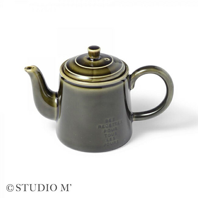 ＼特典あり／studio m’ スタジオエム キャトルルパ ポット[ティーポット 320ml かわいい おしゃれ 紅茶 お茶 半磁器 白 ホワイト ミント グリーン 1人用 〜 2人用 一人用 二人用 カフェ 喫茶店] 即納