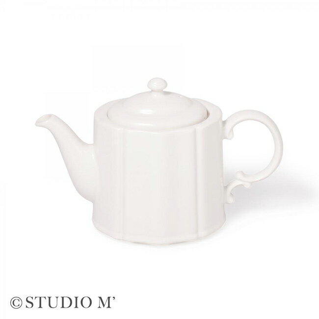 ◎studio m’ スタジオエム パンジェンシーポット[ティーポット 400ml かわいい おしゃれ 紅茶 お茶 白 ホワイト ピンク 1人用 〜 2人用 一人用 二人用 カフェ アフタヌーンティー] 1-2W