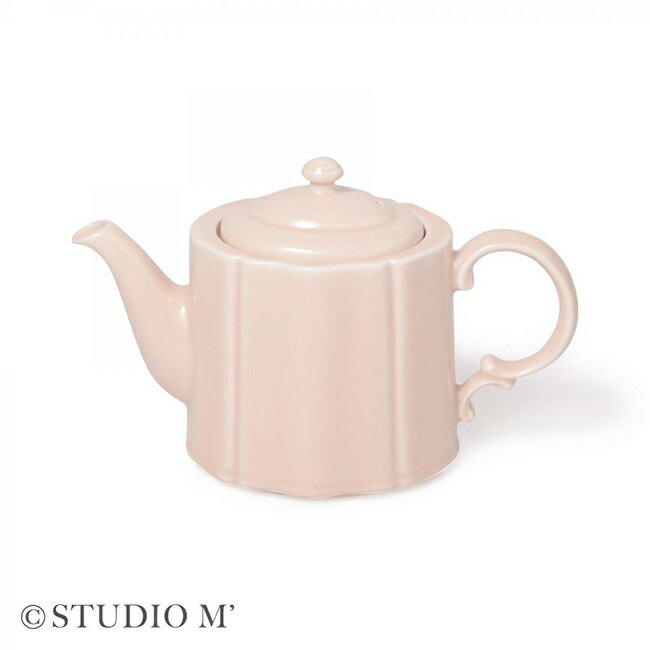 ◎studio m’ スタジオエム パンジェンシーポット[ティーポット 400ml かわいい おしゃれ 紅茶 お茶 白 ホワイト ピンク 1人用 〜 2人用 一人用 二人用 カフェ アフタヌーンティー] 1-2W