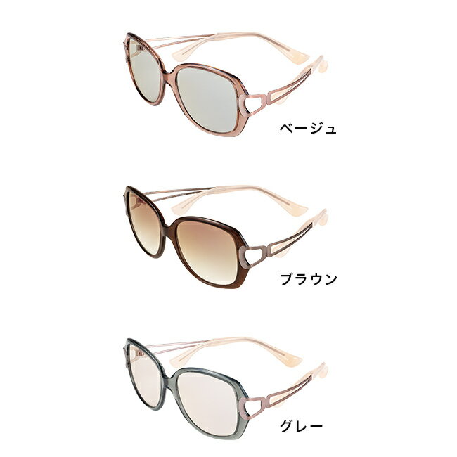◎Choco Sun ちょこサン 鼻に跡がつかない サングラス FG24504[レディースサングラス ブランド UVカット おしゃれ 大きめ ブルーライトカット かわいい UV 薄い色 可愛い 紫外線 軽量] 1-2W