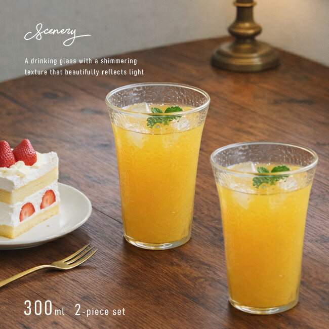 Other - Sceneryvase シナリーベース リサイクルガラス グラス ロング 300ml《2個セット》[タンブラー おしゃれ ペア ガラス 食器 ガラスコップ かわいい ペアグラス 綺麗なグラス リサイクルガラス リューズガラス ガラスカップ ガラスタンブラー 器]