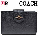 コーチ 二つ折り財布 財布 折り財布 二つ折り レディース ブランド COACH アウトレット 6390 F6390 IMBLK レザー 本革 黒