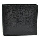 コーチ COACH 財布 折財布 メンズ F75206 BLK クロスグレイン レザー ダブルビル ウォレット ブラック