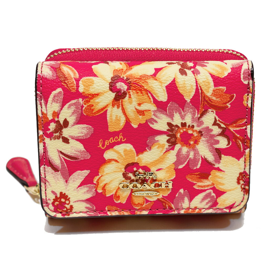 コーチ COACH 財布 折財布 3509 IMPMC デイジー 花柄 プリント PVC 3つ折り スモール ウォレット ピンクマルチカラー