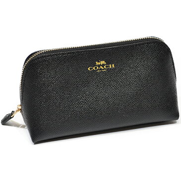 コーチ COACH バッグ 化粧 ポーチ F57857 IMBLK クロスグレイン レザー 17cm コスメティック ケース ブラック