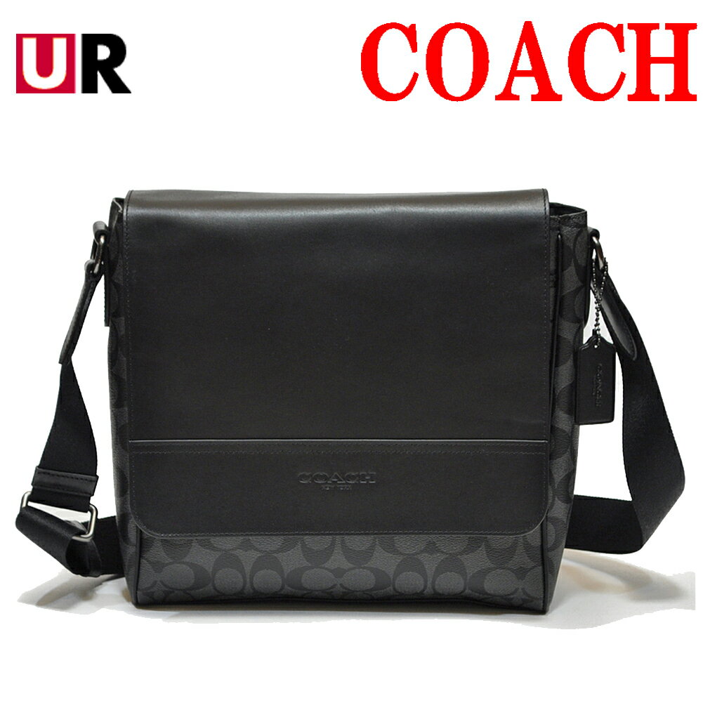 ショルダーバッグ コーチ メッセンジャーバッグ メンズ ショルダーバッグ アウトレット COACH 573 F00573 QBMI5 PVC シグネチャー マップ バッグ チャコール/ブラック