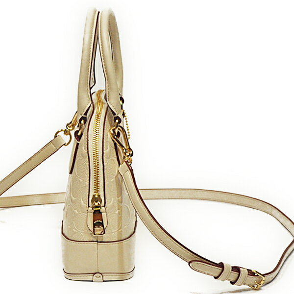 コーチ COACH バッグ F35279 ラグジュアリー デボスド シグネチャー パテント ミニ コーラ ドームド サッチェル レディース 