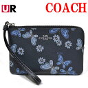 コーチ（COACH) コーチ ポーチ レディース ミニポーチ スマホポーチ スリム 花柄 蝶々 小さい 薄い 可愛い ブランド L字ファスナー コーナージップ リストレット バタフライ プリント CH716 FCH716 SVEFH