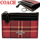 コーチ（COACH) コーチ コインケース 小銭入れ カードケース 名刺入れ パスケース キーケース レディース メンズ COACH アウトレット CC808 Fcc808 SVPM0 タータンチェック 格子柄 ミニスキニー ID ケース レッド 赤