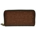 コーチ COACH 財布 長財布 メンズ F58113 MAH クロスグレイン レザー シグネチャー アコーディオン ジップアラウンド ファスナー マホガニー