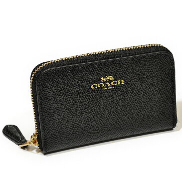 コーチ COACH 財布 小銭入れ F27569 IMBLK クロスグレイン レザー ジップ アラウンド コインケース ブラック