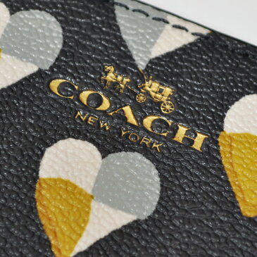 コーチ COACH 財布 小銭入れ F25844 IMF23 チェッカー ハート PVC ジップ アラウンド コインケース ミッドナイト