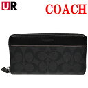 コーチ 財布（レディース） コーチ 財布 長財布 メンズ ラウンドファスナー COACH アウトレット F25517 25517 N3A PVC シグネチャー アコーディオン ジップアラウンド ファスナー ブラック/ブラック 黒