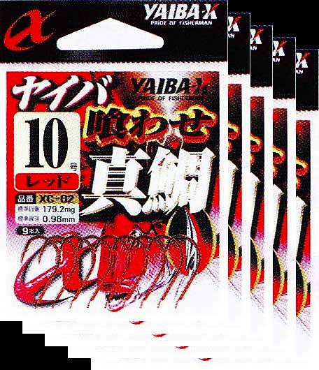 樂天商城 - ささめ針 ヤイバ喰わせ真鯛　12号 5枚まとめ買い特価　赤　XC-02 (SASAME・ササメ・マダイ・船）