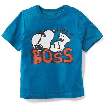 OLD NAVY オールドネイビー 男の子用 SNOOPY スヌーピー 青like a BOSS半袖Tシャツ コーデトップス アニメキャラクターTシャツ ブルー 青緑 【ラクーポンで送料無料】【楽ギフ_包装選択】