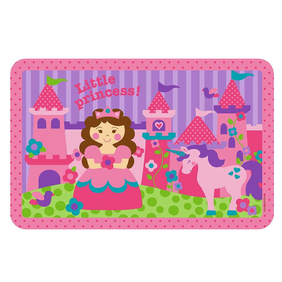 【ニコニコ割引対象】 ステファンジョセフ 【楽しく食べてしかも学べるお食事マット】 女の子用ピンクプリンセスとお城子供用テーブルマット (約43x28cm) ラ...