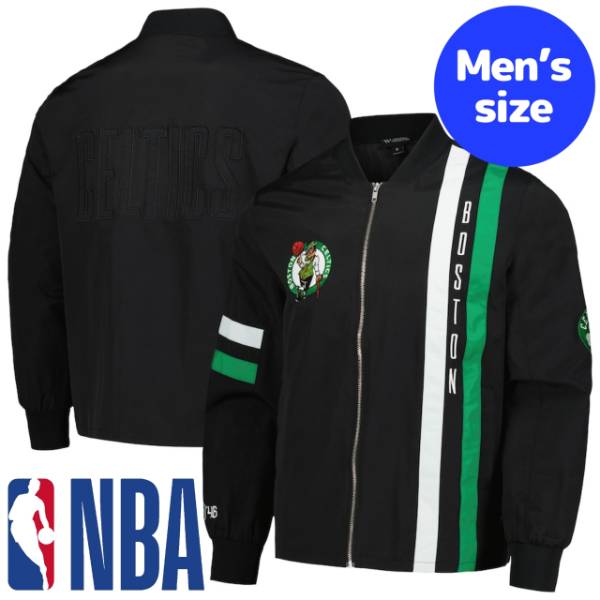 y+N[|z NBAItBV Y AE^[ {o[WPbg X^W Wp[ {XgEZeBbNX Boston Celtics Stitch Applique Bomber Jacket