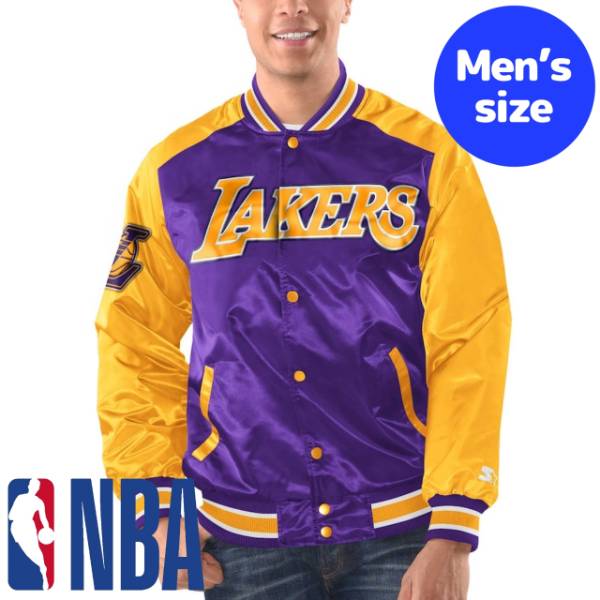 y+N[|z NBAItBV Y AE^[ o[VeBWPbg X^W Wp[ T[XECJ[Y Los Angeles Lakers Renegade Satin Varsity Jacket