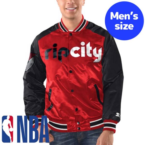 y+N[|z NBAItBV Y AE^[ o[VeBWPbg X^W Wp[ |[ghEgCuCU[Y Portland Trail Blazers Renegade Satin Varsity Jacket