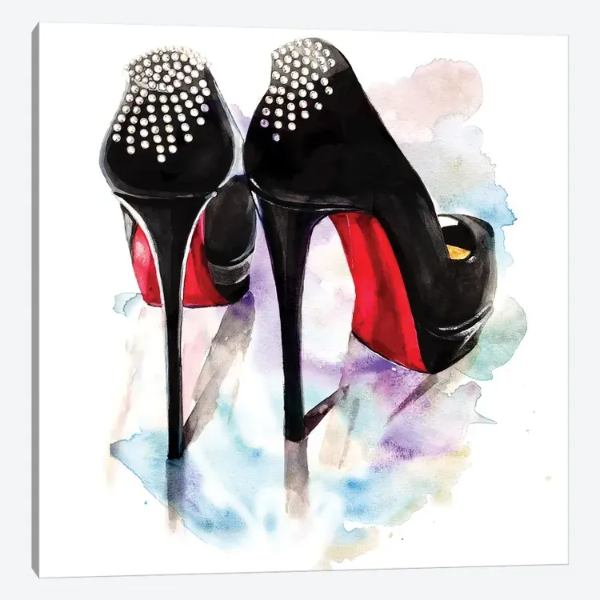 【送料無料 割引クーポン】 米国発のお洒落なオマージュアート Christian Louboutin Classic Heels ルブタン Christian Louboutin キャンバスアート 絵画 インテリア 模様替え 引越し祝い