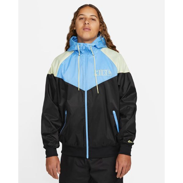 ̵+ݥ 󥺥㥱å ʥ Nike Windrunner Men's Woven Lined Jacket Black/University Blue/Lemon Chiffon ɥ֥졼 ֥󥸥㥱å ʥ󥸥㥱å