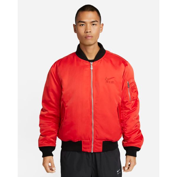 ̵+ݥ 󥺥㥱å ʥ Nike Air Men's Bomber Jacket Picante Red/Picante Red ˥å ѡ ե ץ쥼 ܥС㥱å MA-1