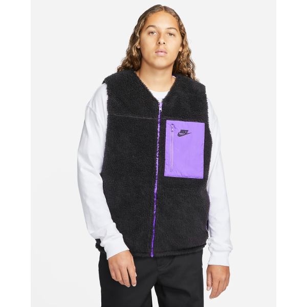 ̵+ݥ 󥺥 ٥ȥ㥱å ʥ Nike Club+ Men's Reversible Winterized Vest Black/Action Grape/Black ˥å