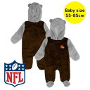 【送料無料】 NFLオフィシャル アメフト フード付き防寒カバーオール モコモコフリースアウター ベビー服 出産祝い クリーブランド・ブラウンズ Clevela...