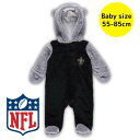 【送料無料】 NFLオフィシャル アメフト フード付き防寒カバーオール モコモコフリースアウター ベビー服 出産祝い ニューオーリンズ・セインツ New Orl...