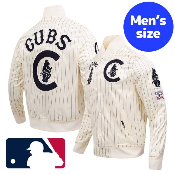 y+N[|z MLBItBV Y X^W o[VeBWPbg AE^[ ؐ i VJSEJuX Chicago Cubs Pinstripe Retro Classic Jacket