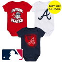 【送料無料】 MLBオフィシャル ベビー服 ロンパース メジャーリーグ ボディースーツ3枚セット カバーオール 肌着 下着 パジャマ 出産祝い アトランタ・ブレ...