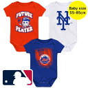 【送料無料】 MLBオフィシャル ベビー服 ロンパース メジャーリーグ ボディースーツ3枚セット カバーオール 肌着 下着 パジャマ 出産祝い 千賀滉大 ニューヨーク・メッツ New York Mets(4)