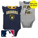 【送料無料】 MLBオフィシャル ベビー服 ロンパース メジャーリーグ ボディースーツ2枚セット カバーオール 肌着 下着 パジャマ 出産祝い ミルウォーキー・...