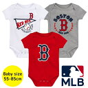 【送料無料】 MLBオフィシャル ベビー ロンパース ボディスーツ3枚セット 半袖 肌着 ボディースーツ 出産祝い ボストン・レッドソックス Boston Re...