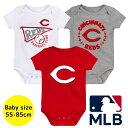 【送料無料】 MLBオフィシャル ベビー ロンパース ボディスーツ3枚セット 半袖 肌着 ボディースーツ 出産祝い シンシナティ・レッズ Cincinnati ...