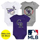 【送料無料】 MLBオフィシャル ベビー ロンパース ボディスーツ3枚セット 半袖 肌着 ボディースーツ 出産祝い コロラド・ロッキーズ Colorado Ro...