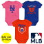 【送料無料+割引クーポン】 MLBオフィシャル ベビー ロンパース ボディスーツ3枚セット 半袖 肌着 ボディースーツ 出産祝い ニューヨーク・メッツ New York Mets