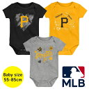 【送料無料】 MLBオフィシャル ベビー ロンパース ボディスーツ3枚セット 半袖 肌着 ボディースーツ 出産祝い ピッツバーグ・パイレーツ Pittsburg...