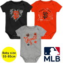 【送料無料】 MLBオフィシャル ベビー ロンパース ボディスーツ3枚セット 半袖 肌着 ボディースーツ 出産祝い サンフランシスコ・ジャイアンツ San Fr...