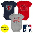 【送料無料】 MLBオフィシャル ベビー ロンパース ボディスーツ3枚セット 半袖 肌着 ボディースーツ 出産祝い ボストン・レッドソックス Boston Re...